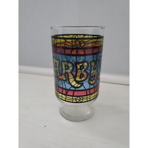 Vintage Arby's Restaurant Stained Glass Style Glass Multi‎ Colors Groovy Hippy